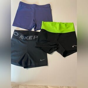 Nike Distera spandex booty shorts gymnastics dance cheer volleyball 3 pack 10-12